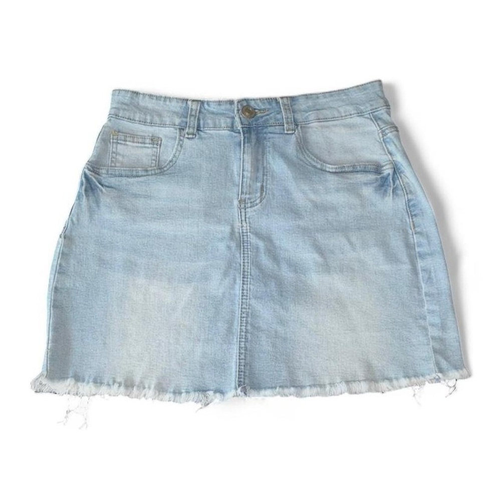 Rue 21 Light Blue Wash Denim Jean Short Mini Skirt Women’s Size Medium